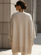 Women's Oversized Wool Blend Crew-Neck Pullover Sweater