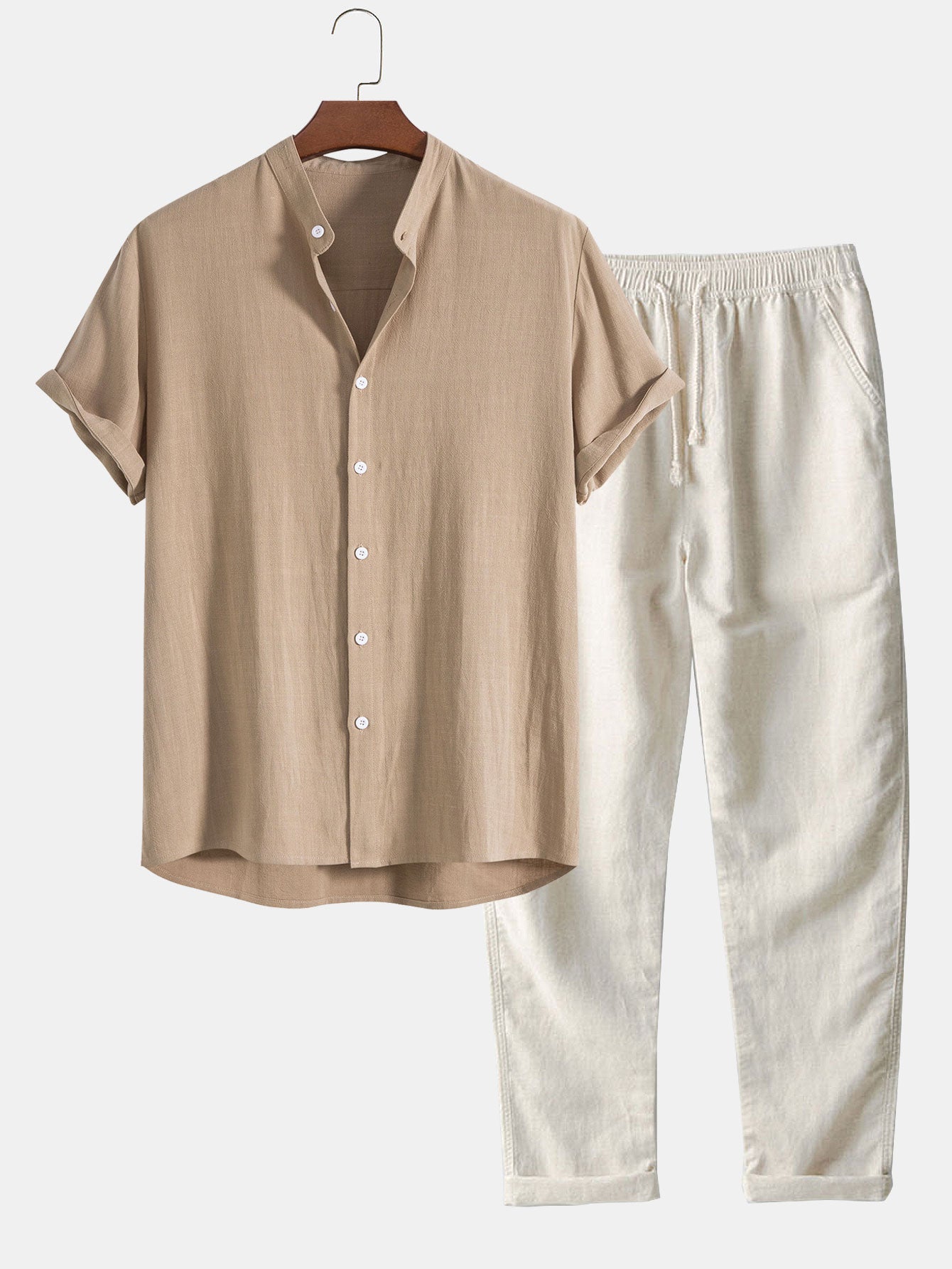 Linen Two-Piece Shirt and Trouser Set