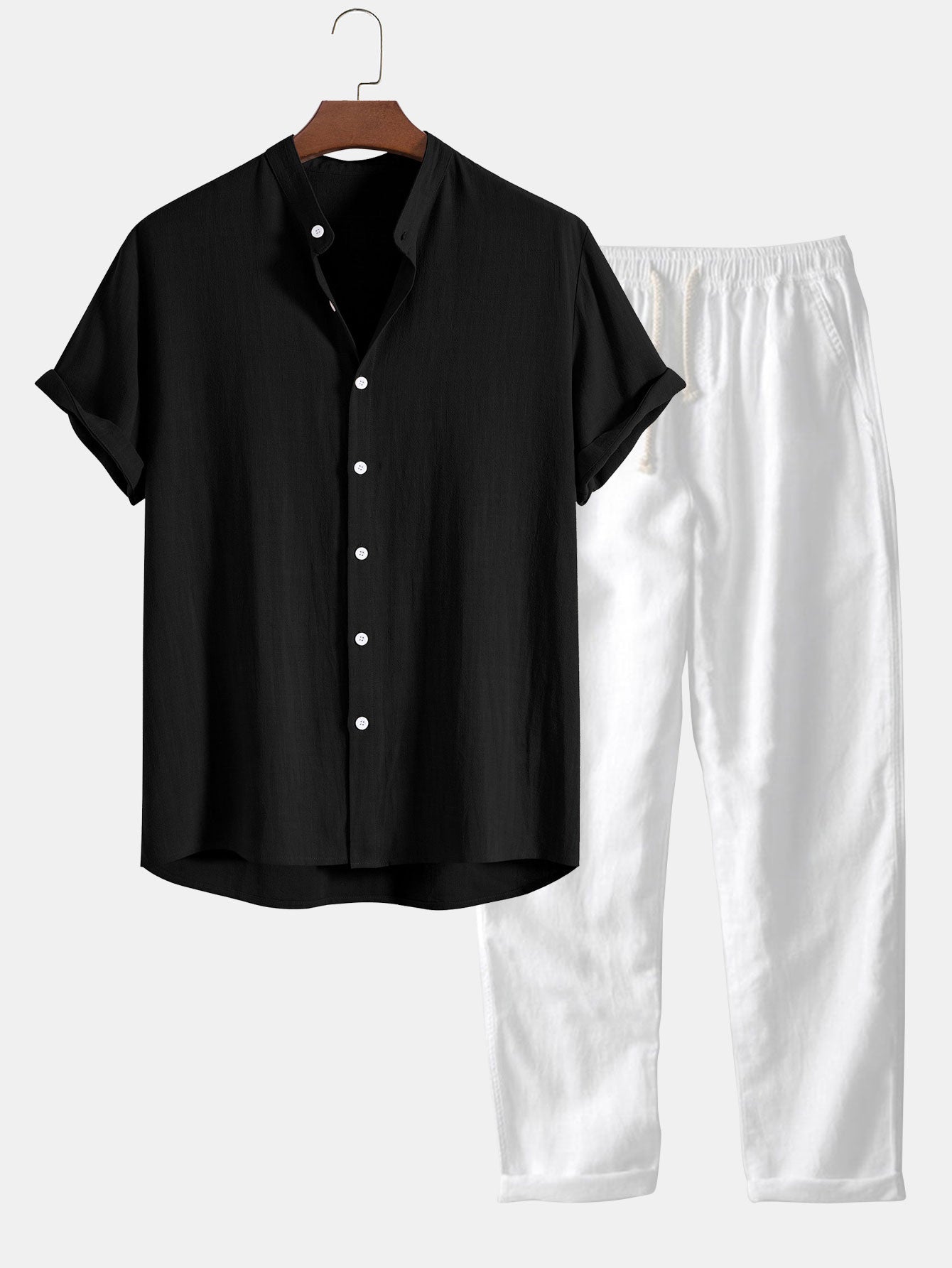 Linen Two-Piece Shirt and Trouser Set