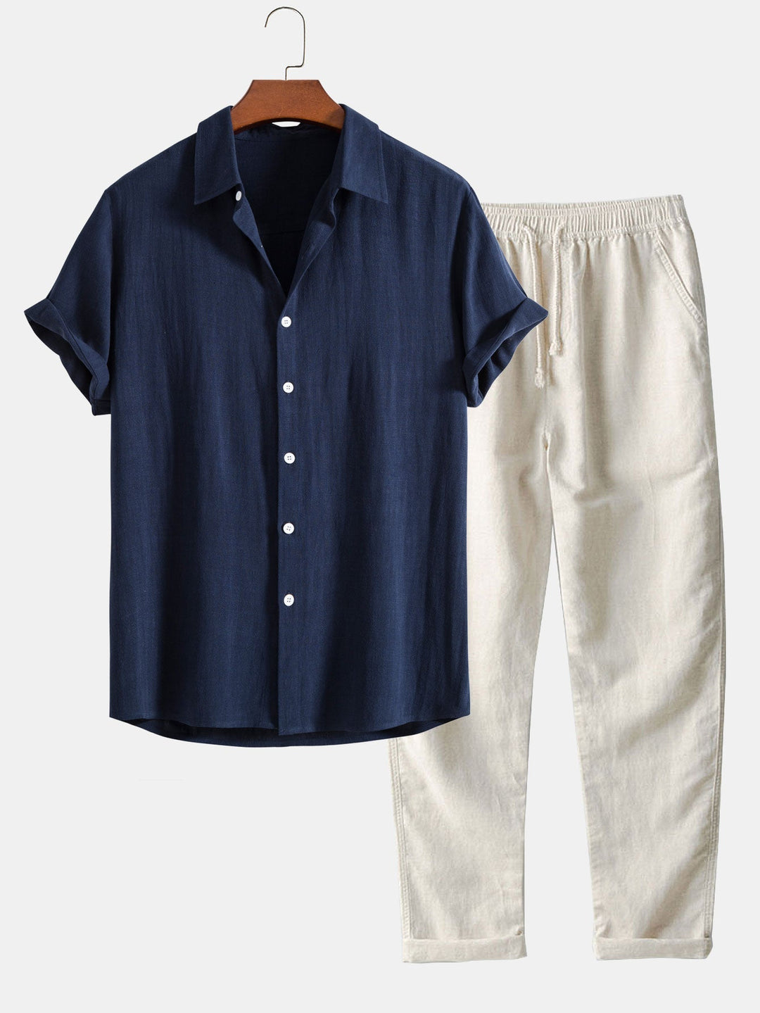 Linen Two-Piece Shirt and Trouser Set