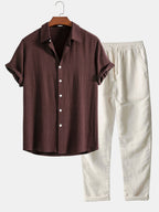 Linen Two-Piece Shirt and Trouser Set