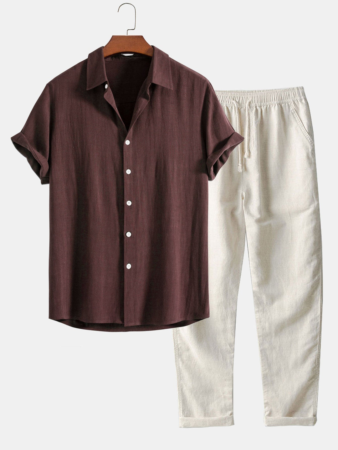 Linen Two-Piece Shirt and Trouser Set