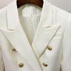 Tailored double breasted gold button blazer