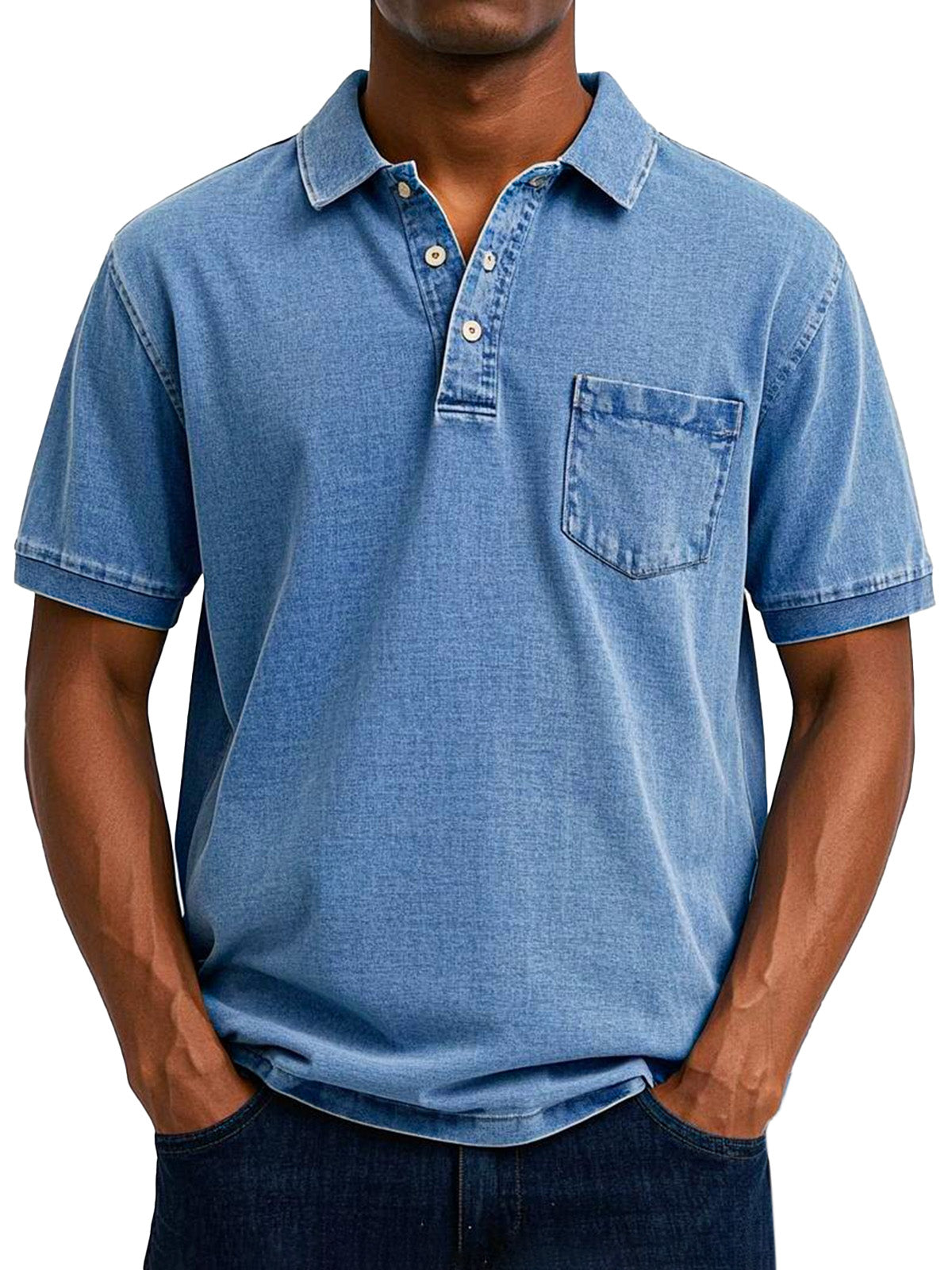 Relaxed Fit Vintage Wash Polo Shirt Men