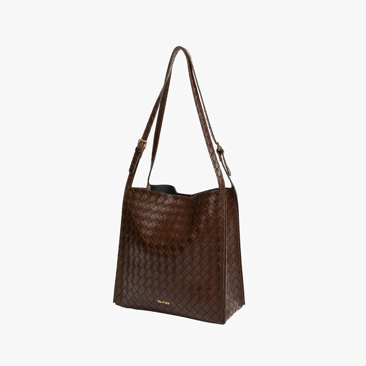 Vegan leather shoulder tote bag