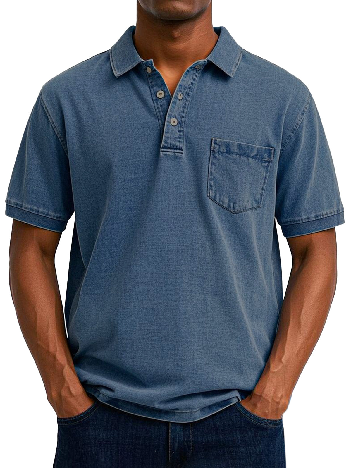 Relaxed Fit Vintage Wash Polo Shirt Men