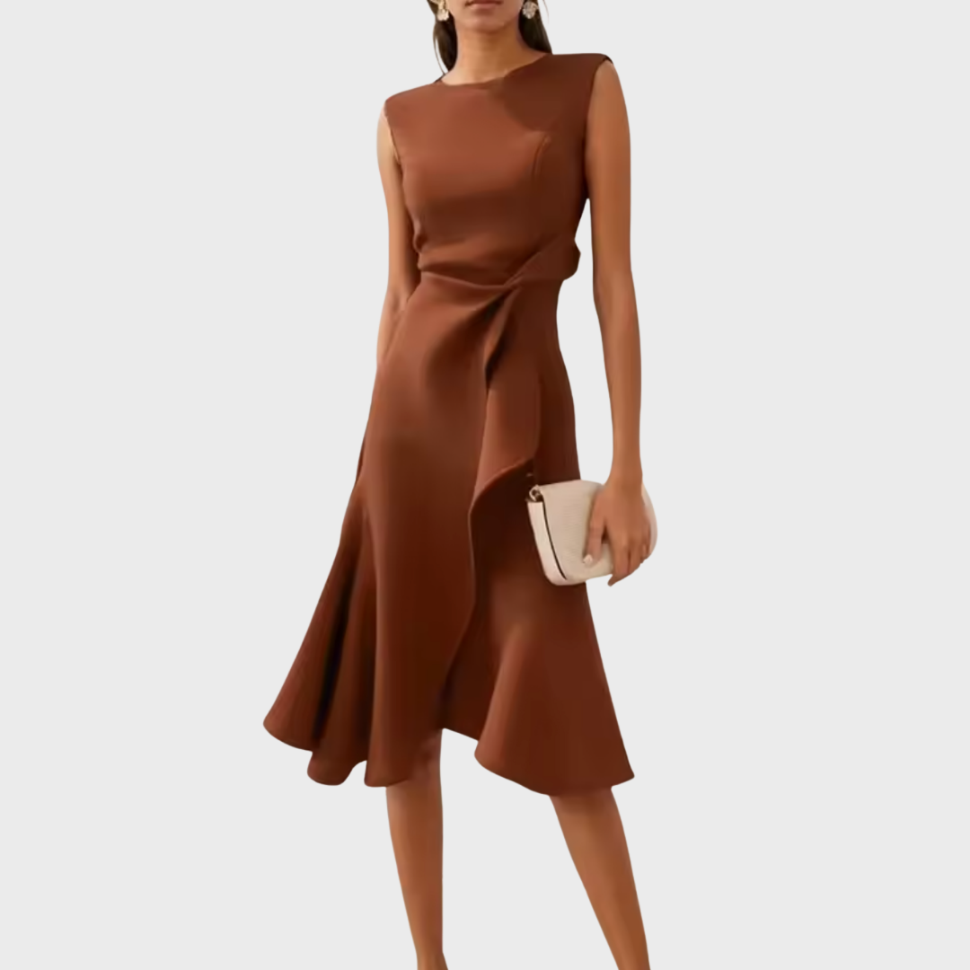 Women's Draped Midi Dress