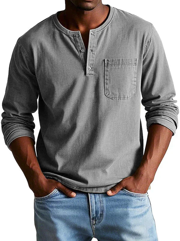 Long Sleeve Henley Shirt Regular Fit