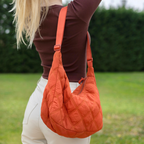Women's chic quilted puffer shoulder bag