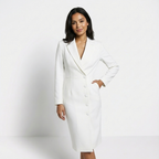 Tailored Midi Dress Blazer Style Long Sleeve