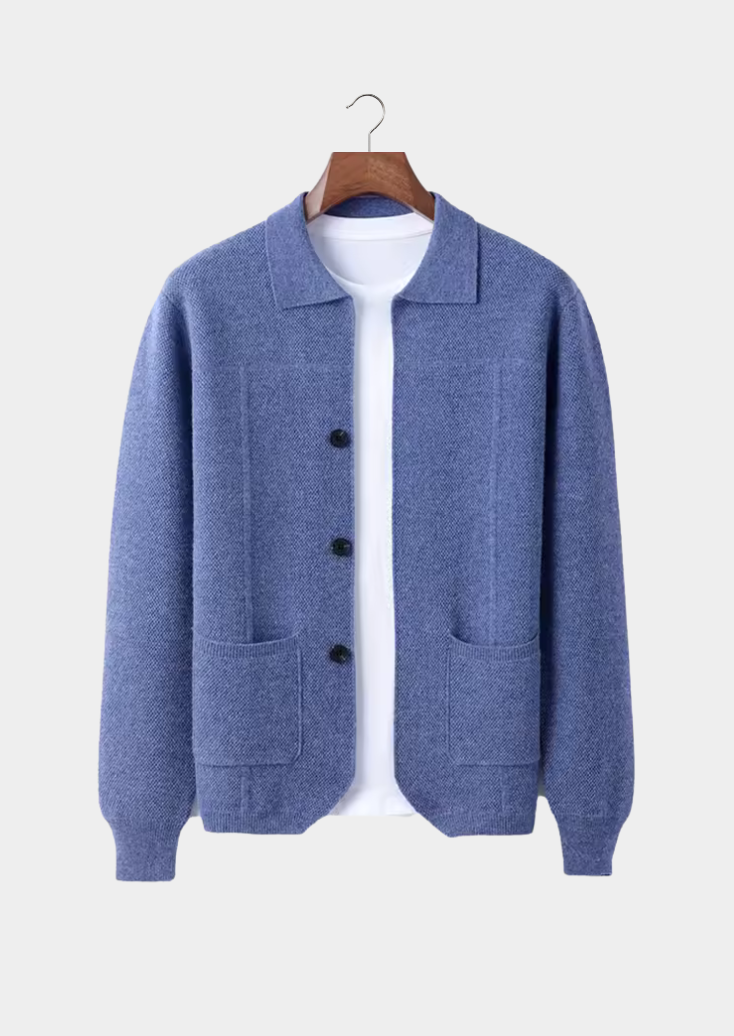 Cashmere Shirt Collar Cardigan