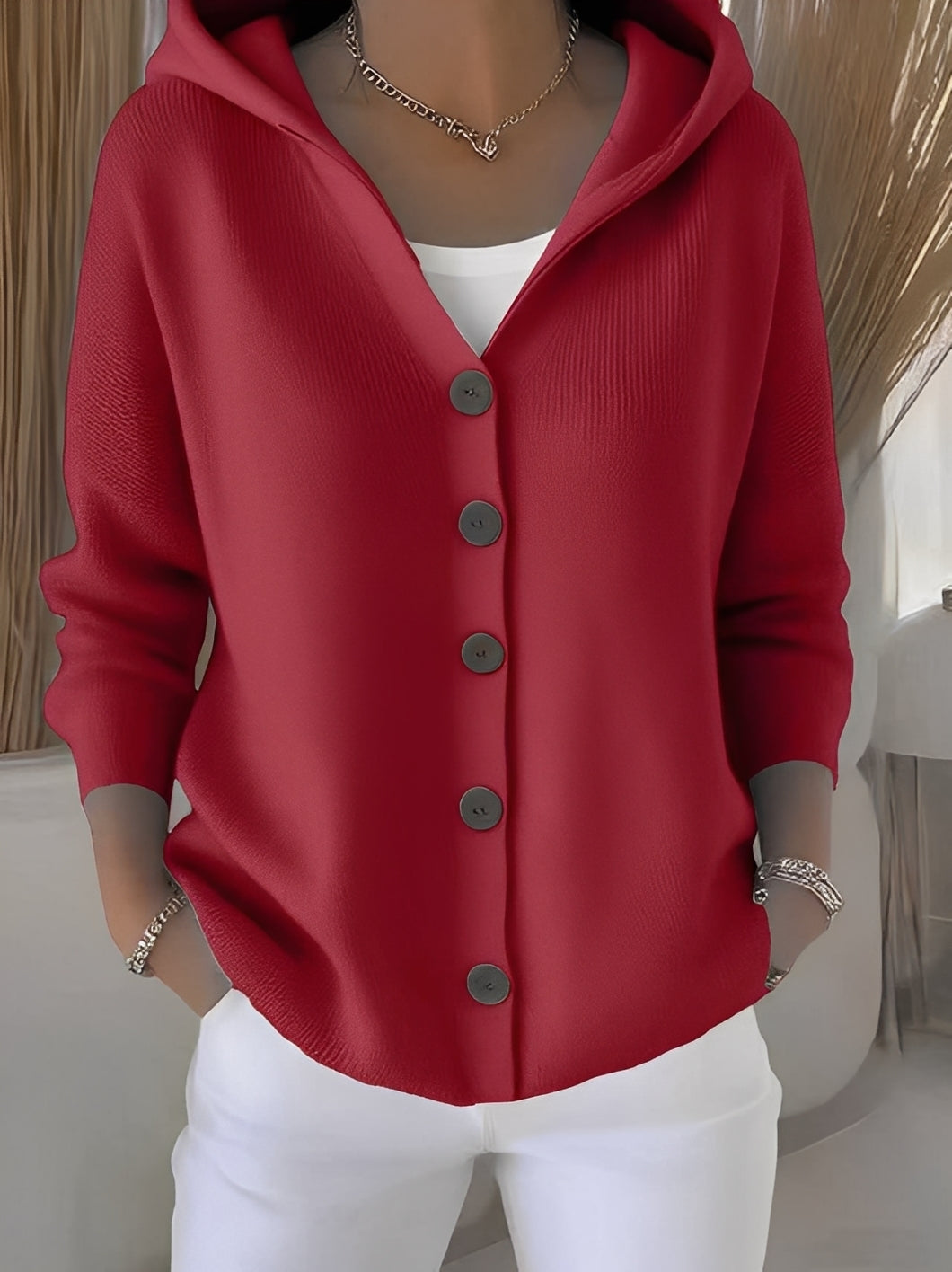 Extreme Soft Knit button Hoodie