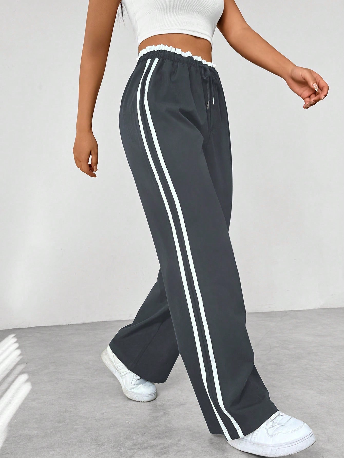 Wide-Leg Track Pants
