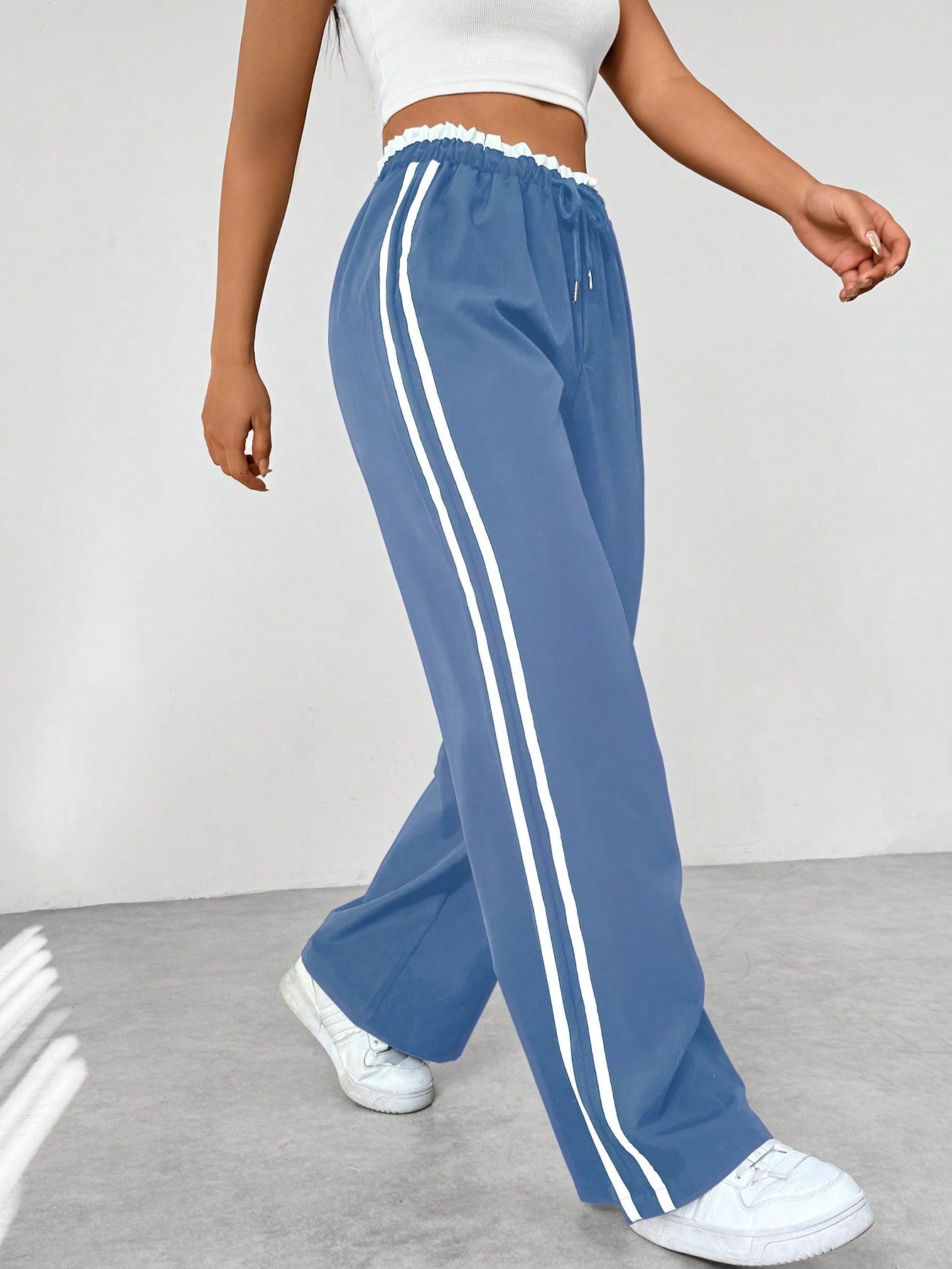 Wide-Leg Track Pants