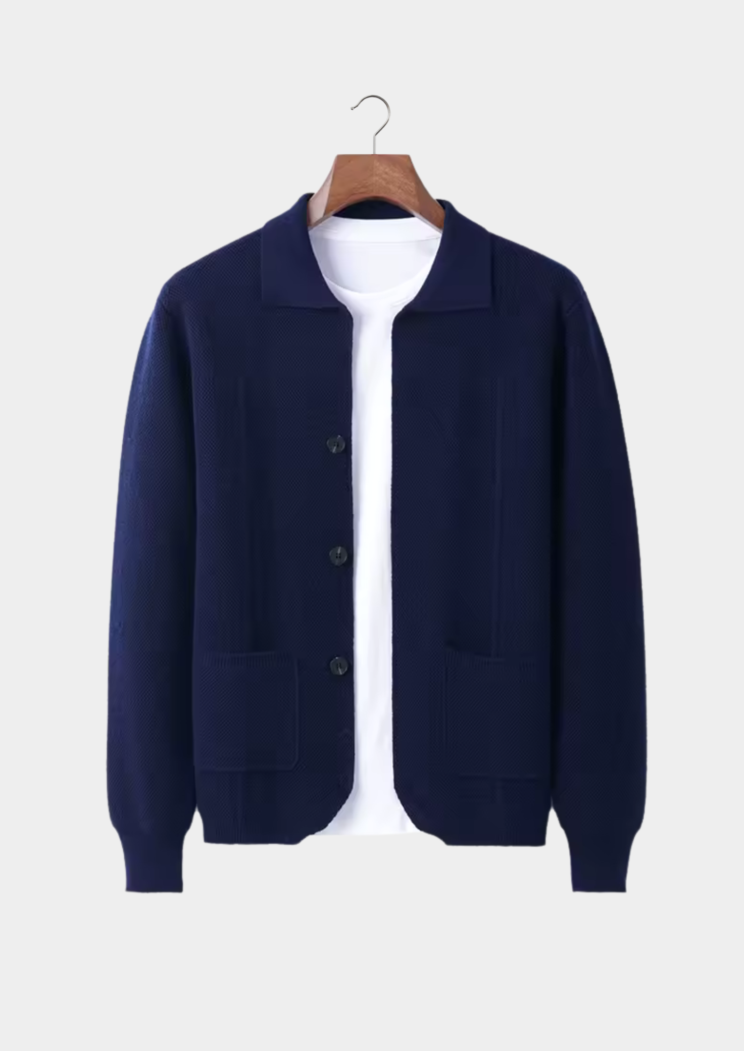 Cashmere Shirt Collar Cardigan