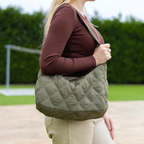 Women's chic quilted puffer shoulder bag
