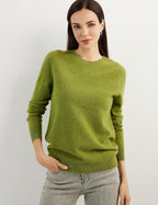 Women's luxe cashmere crew neck sweater