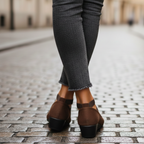 Closed Toe Wedge Shoes with Elastic Straps