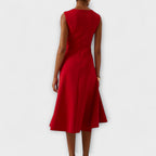Women's Midi Dress with Draped Front