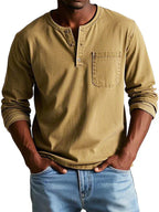 Long Sleeve Henley Shirt Regular Fit