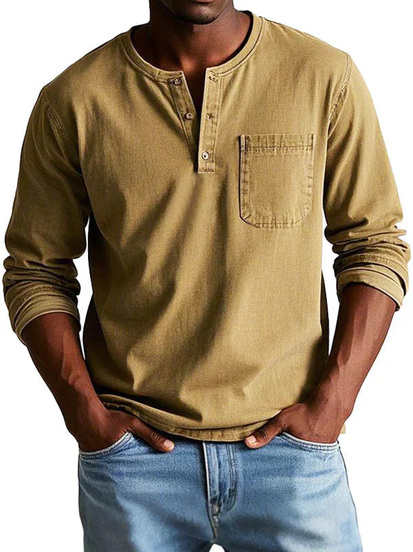 Long Sleeve Henley Shirt Regular Fit