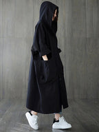 Women's long hooded trench coat