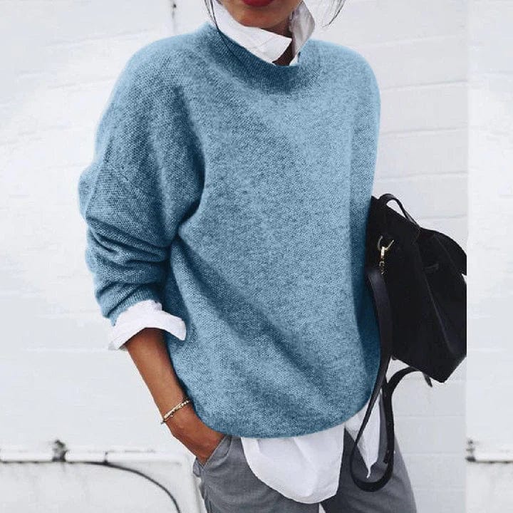 Cashmere Knit Pullover with Mock Collar