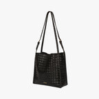 Vegan leather shoulder tote bag