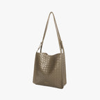Vegan leather shoulder tote bag