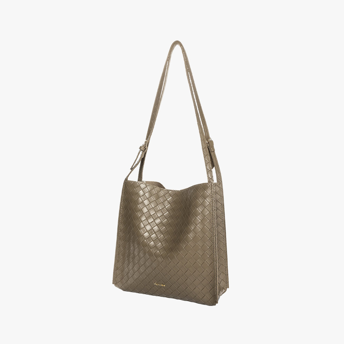 Vegan leather shoulder tote bag