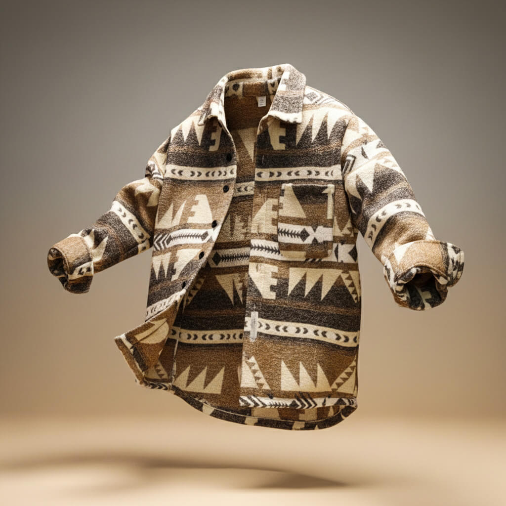 Men's wool blend layering jacket for the season in light brown