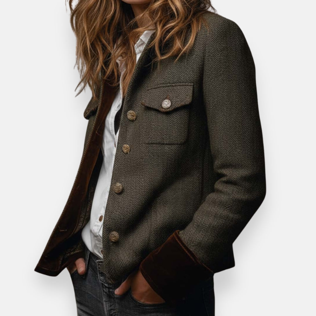 Herringbone tweed tailored jacket