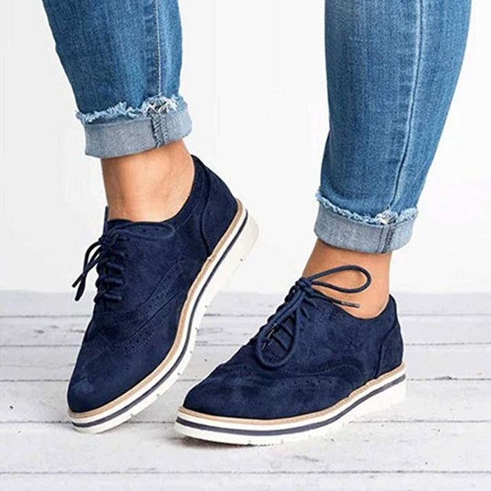Women's Suede Brogue Oxford Sneaker