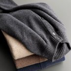 Cashmere cardigan sweater with ribbed cuffs