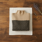 Zigzag pattern knit turtleneck sweater