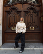 Cropped boxy trench coat