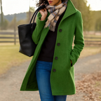 Classic Long Coat with Button Placket