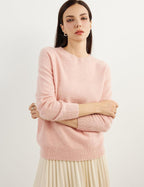 Women's luxe cashmere crew neck sweater