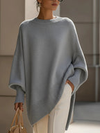 Women's Oversized Wool Blend Crew-Neck Pullover Sweater