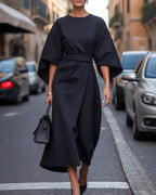 Lia | Elegant Midi Dress with Kimono Sleeves