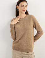 Women's luxe cashmere crew neck sweater