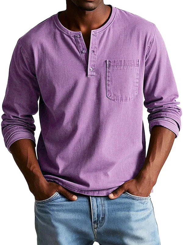 Long Sleeve Henley Shirt Regular Fit