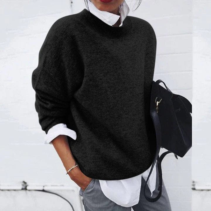 Cashmere Knit Pullover with Mock Collar