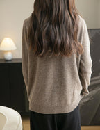 Women's warm merino wool zip up hooded cardigan with pockets