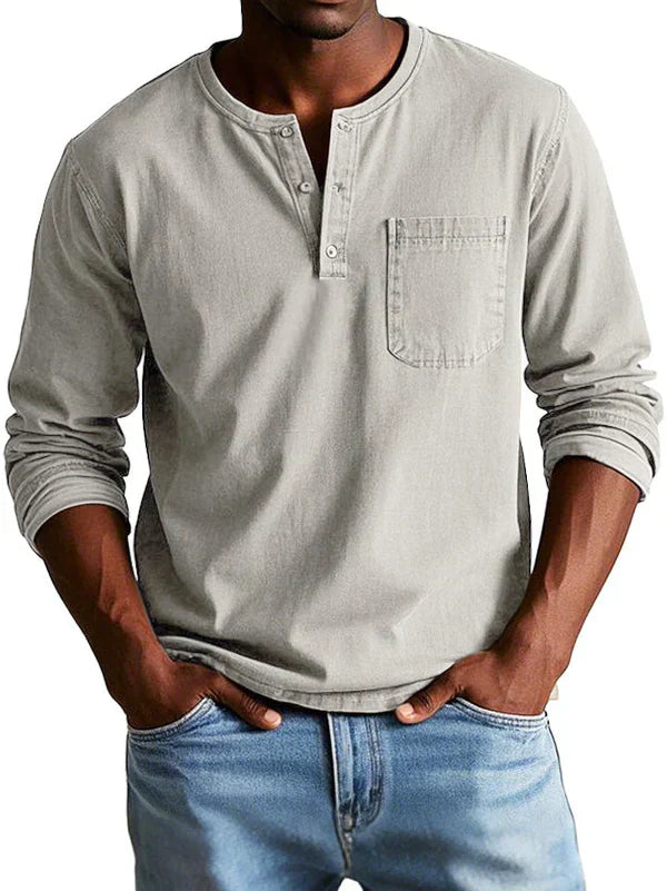 Long Sleeve Henley Shirt Regular Fit