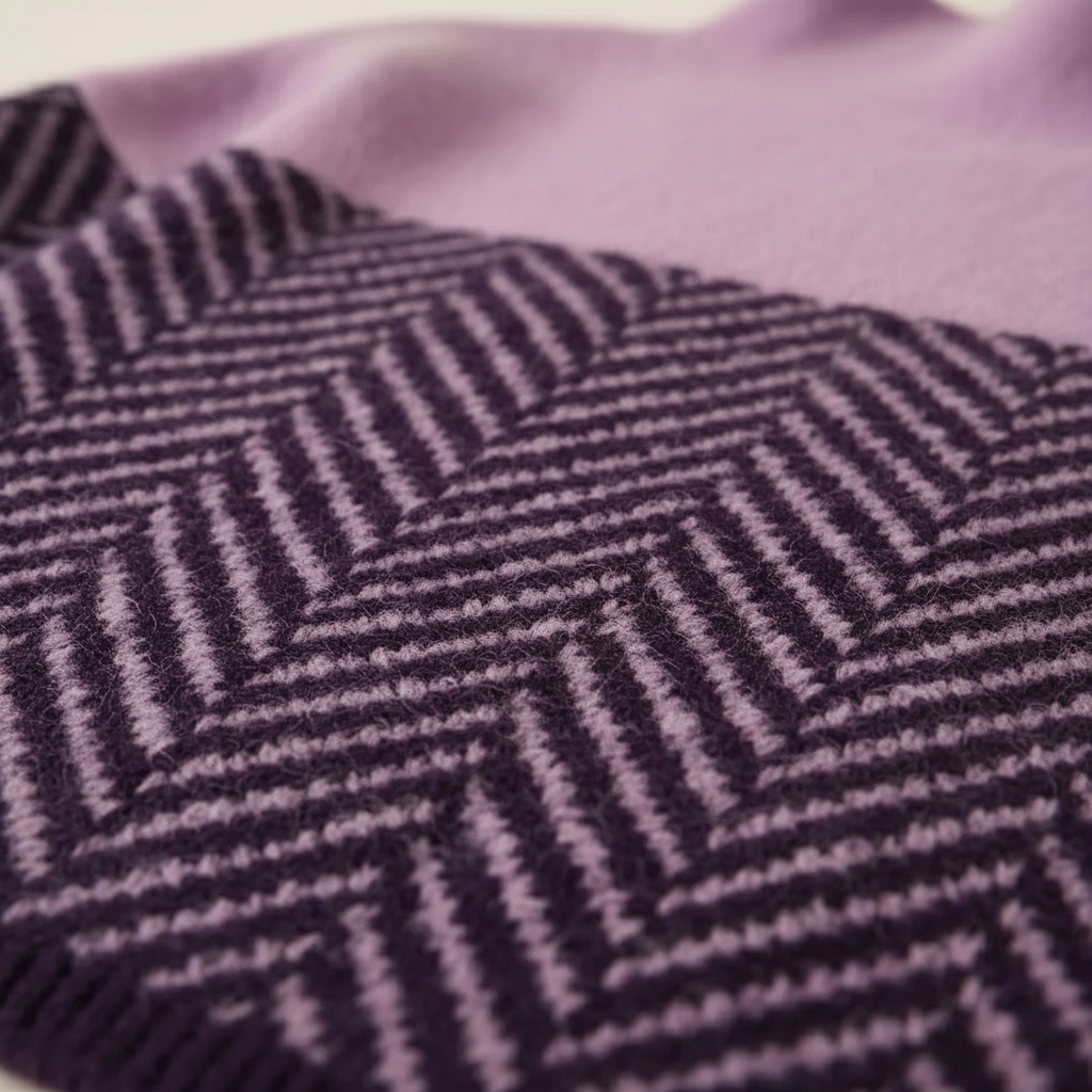 Zigzag pattern knit turtleneck sweater