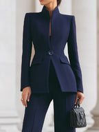 Women's formal tailored blazer and pants suit set