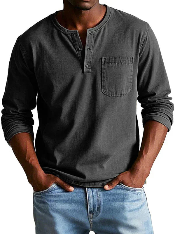 Long Sleeve Henley Shirt Regular Fit