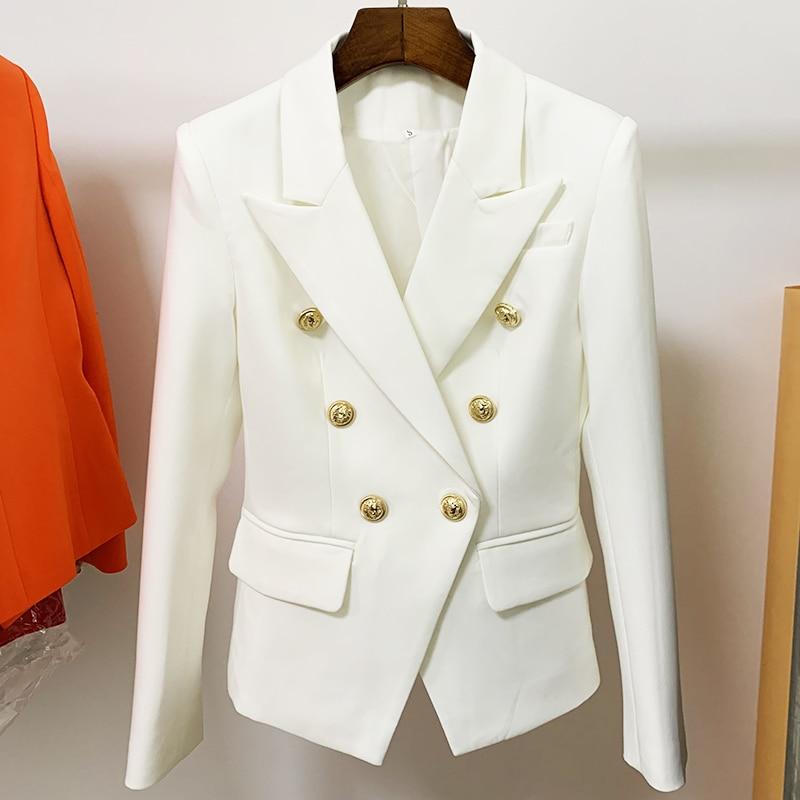 Tailored double breasted gold button blazer