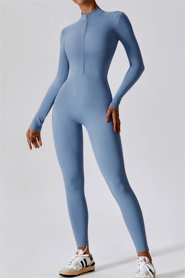 Seamless Half-Zip Jumpsuit